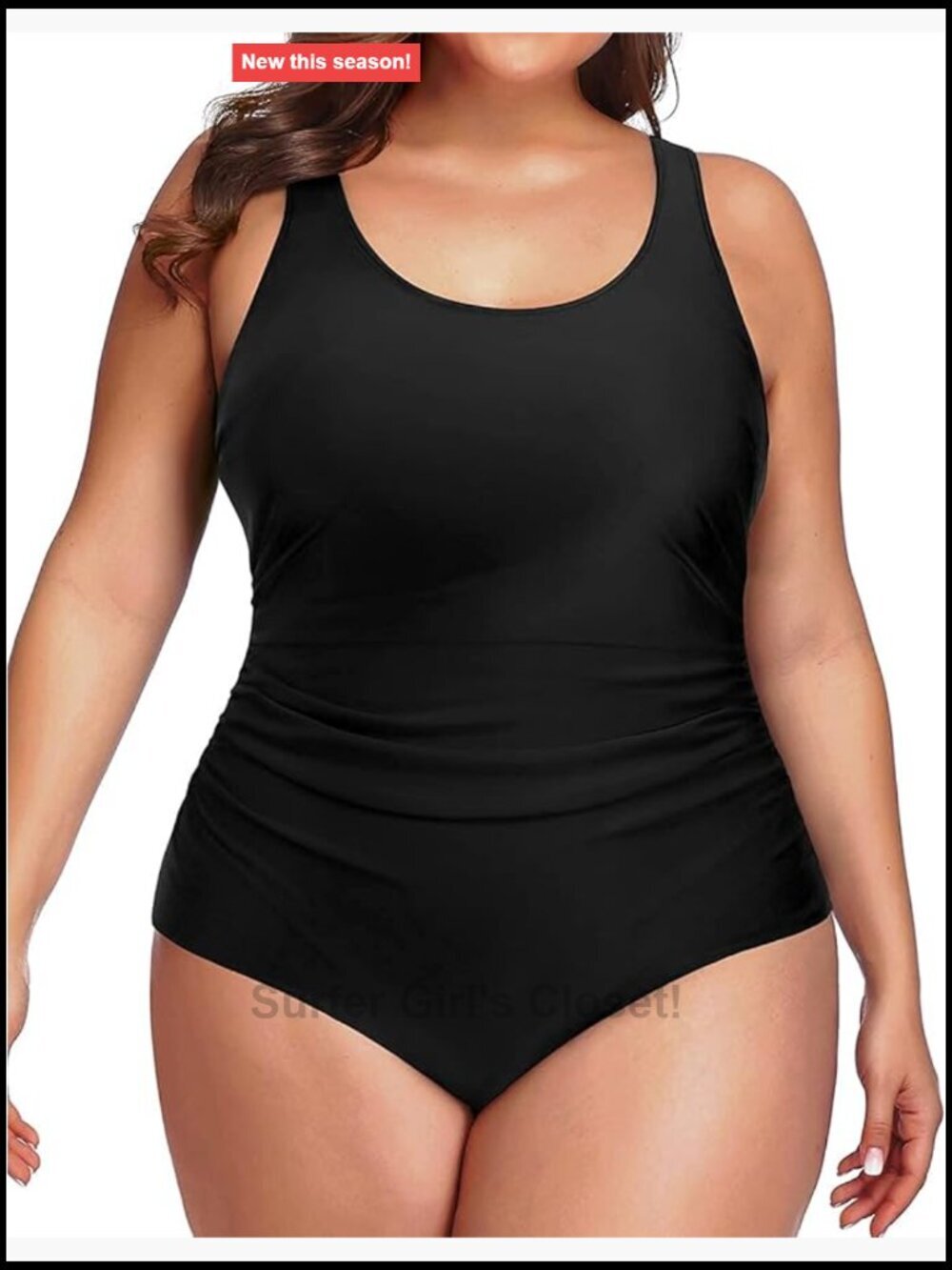 Plus Size One Piece Swimsuit Athletic Tummy Control Ruched U-Back Swimwear